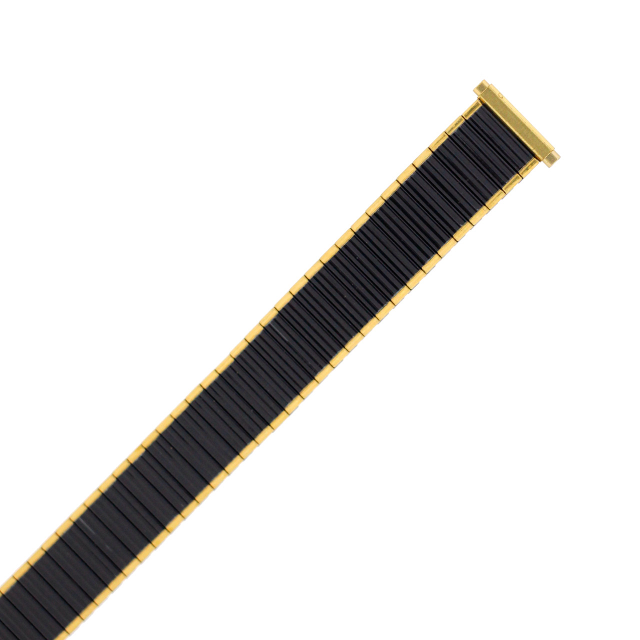 Watch Band Extra Long Stretch Expansion XL Metal Black Gold-Tone Mens 16-22mm