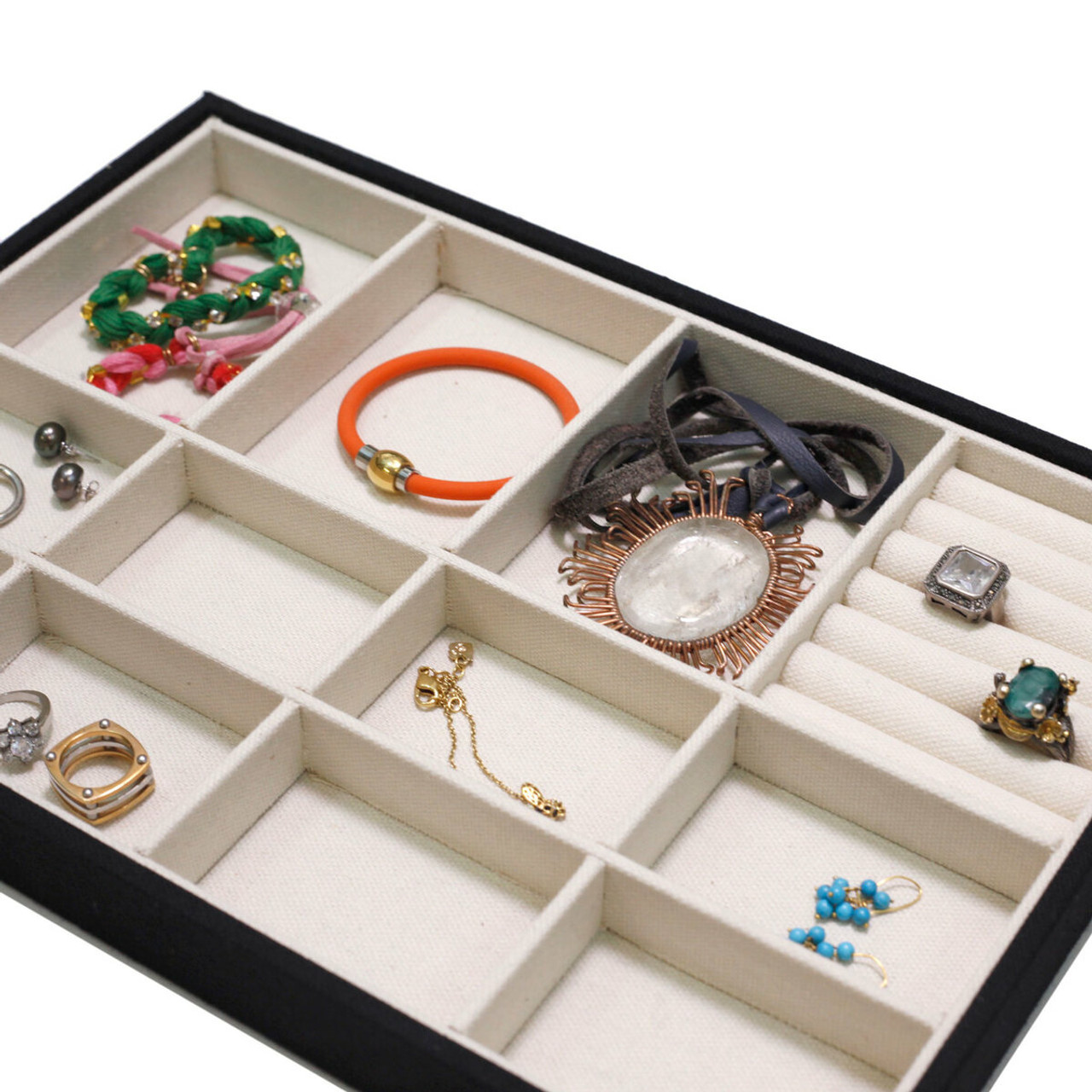 Jewelry Tray Organizer Stackable Canvas