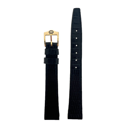 Gucci Watch Band Black Lizard 13mm Strap fits 3400L 2500L Ladies