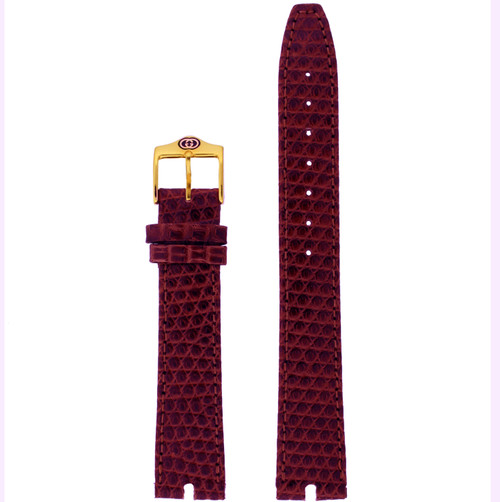 Gucci Watch Band 14mm Burgundy Leather 2600L 1026L 5000L 8100L 6300L 5400L 5500L 7400L