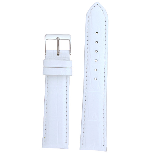 Leather Watch Band White Alligator Grain Strap