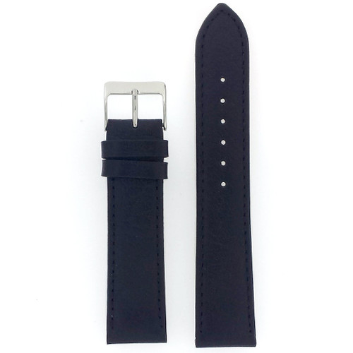 Watch Band Black Genuine Leather Stitched  Mens Ladies Strap 10mm - 20mm