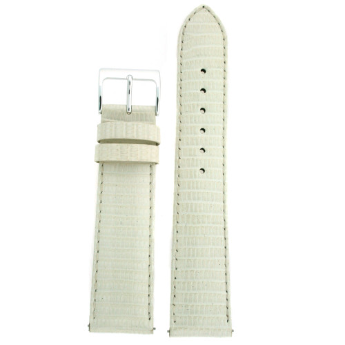 Watch Band Genuine Lizard Leather Strap White Color