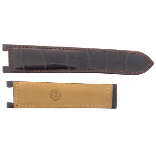 20mm Leather Watch Band Crocodile Grain Brown for 38mm Fits Cartier Pasha 1032 2113