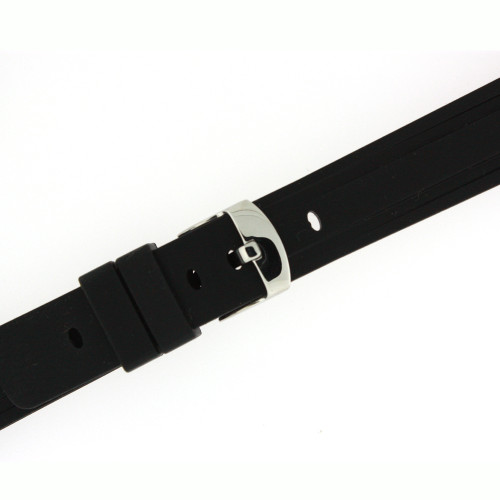Silicone Rubber Watch Band Black - Main