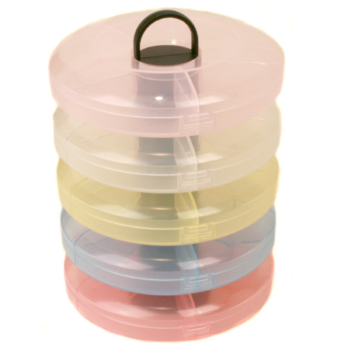 Stackable bead craft watch part container