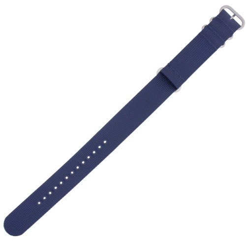 Watch Band Nylon One Piece Navy Blue Stainless Steel Buckle