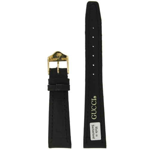Gucci Watch Strap 16mm short Black models 8000L 3800L 8200L - Main