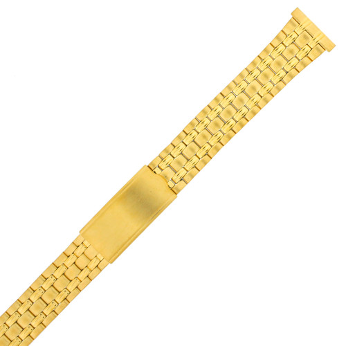 16mm Watch Band Link Metal Gold-Tone Ladies Straight Ends Replacement Bracelet 16mm Watch Band Link Metal Gold-Tone Ladies Straight Ends Replacement Bracelet