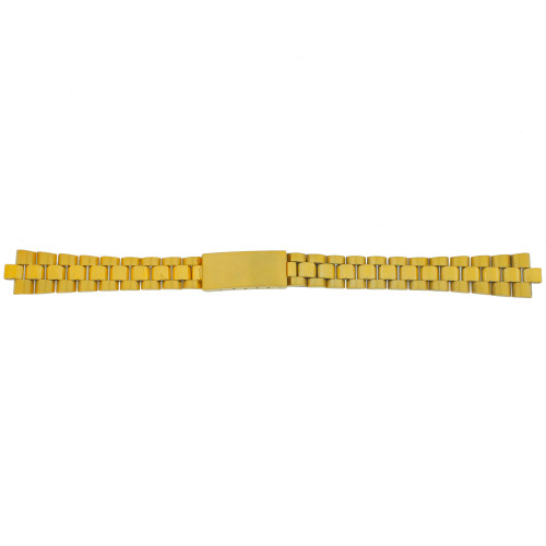 Watch Band Oyster Style Link Metal Gold-Tone 14mm Ladies Curved Ends Replacement Bracelet Watch Band Oyster Style Link Metal Gold-Tone 14mm Ladies Curved Ends Replacement Bracelet