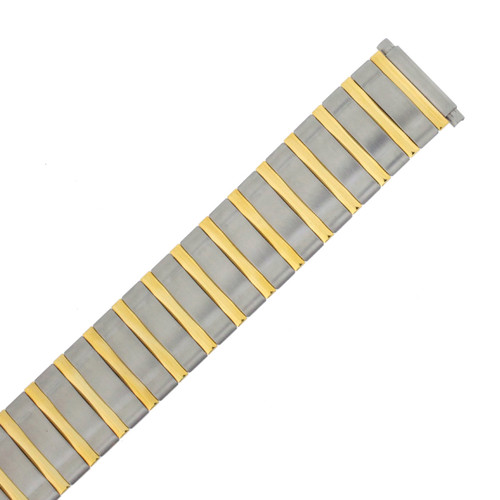 Speidel Watch Band Expansion Metal Mens Band Two tone fits sizes 16mm to 21mm Front View Watch Material