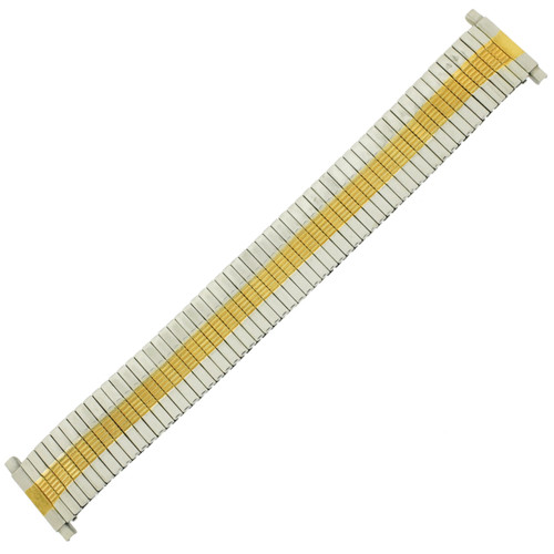 Watch Band Expansion Metal Stretch Two Tone Silver-Gold Tone - Main