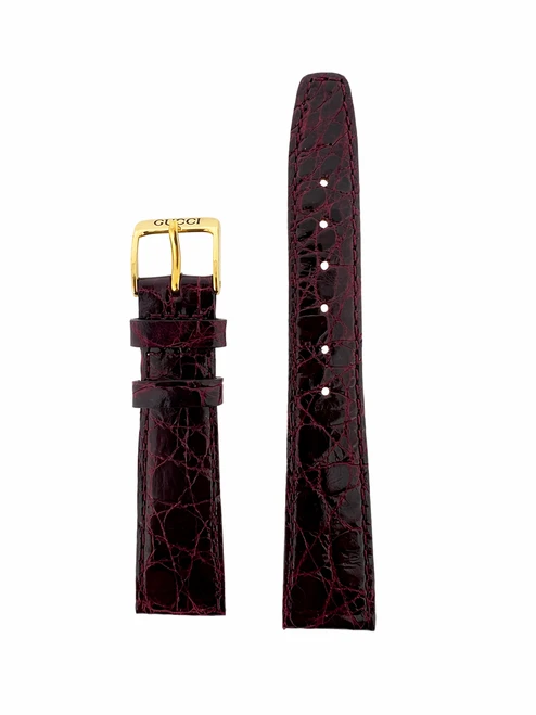 Gucci Watch Band 17mm Burgundy Genuine Crocodile model 2200M 3000M 7600M