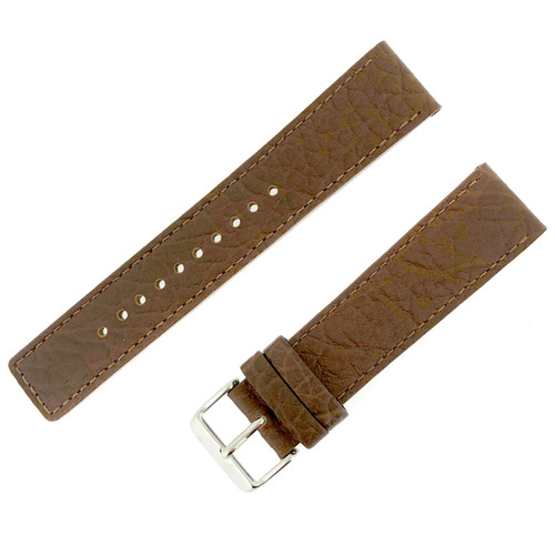 Seiko 22mm leather watch band Brown