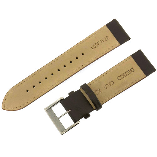 Seiko Leather Watch Band Leather Dark Brown 22mm