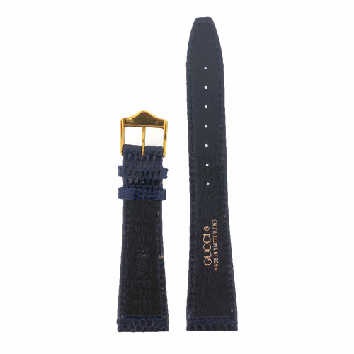 Gucci 19mm Navy Blue Watch Band Lizard 4200M