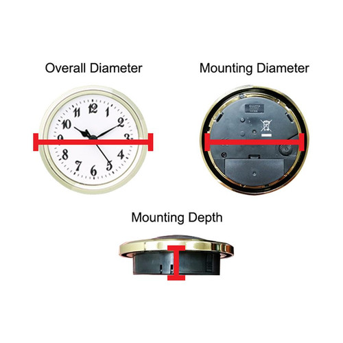 Mini Clock  Insert Quartz Movement diameter 1 7/16" (36mm) Silver Bezel