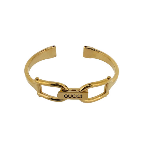 Gucci Watch Bangle Band 1500L Metal Gold-tone Ladies Horsebit Strap Vintage