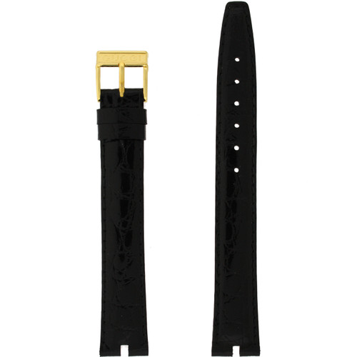 Gucci Watch Band Model 2000M 20040M 16mm Mens Black Crocodile Grain