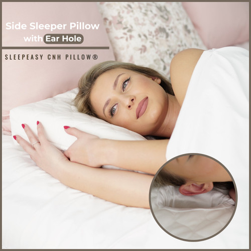 ear relief pillow with hole side sleeper
