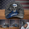OFFICIAL-FORD-MOTORS-LOGOS-SKULL-HAT/CUSTOM-BIG-3D-GRAPHIC-PRINTED-ALL-OVER-FORD-LOGOS/YOU CAN CUSTOMIZE & ADD YOUR NAME OR ANY TEXT ON THE HATS FRONT CORNER SIDE BRIM..