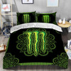 OFFICIAL MONSTER-ENERGY-CLASSIC LOGOS & BIG MONSTER-ENERGY "M" LOGO/COMPLETE-ANY-SIZE-3PC.CUSTOM-3D-BED SETS/BIG-CUSTOM-GRAPHIC-3D-PRINTED-CLASSIC-MONSTER-ENERGY-NEON-GREEN-3PC.BEDDING SET-NICE-3D-DESIGN!!
