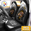 NFL.PITTSBURGH-STEELERS-TEAM-CLASSIC-LOGOS-CAR-SEAT-PREMIUM-COVERS/ADD-YOUR-OWN-CUSTOM-PERSONALIZED-NAME-OR-SPECIAL-CUSTOM-TEXT-ON BOTH-SEAT-COVERS/BIG-CUSTOM-GRAPHIC-3D-PRINTED-NFL.STEELERS-TEAM-DESIGN-DOUBLE-CAR-SEAT-COVERS!!