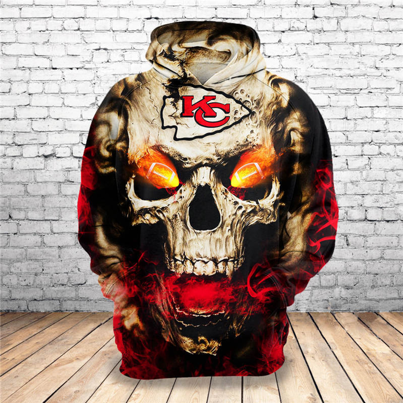 kansas city chiefs skull hoodie