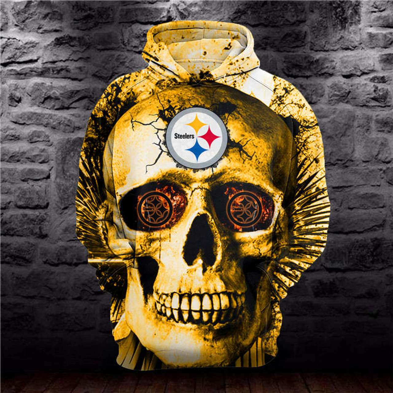 steelers skull hoodie