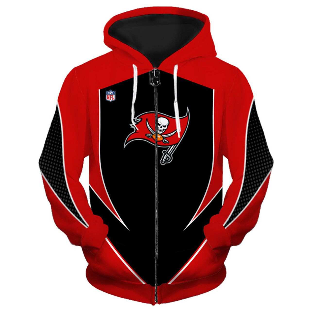 **(OFFICIAL-N.F.L.TAMPA-BAY-BUCCANEERS-TEAM-ZIPPERED-HOODIES/NEW-CUSTOM-3D-GRAPHIC-PRINTED-DOUBLE-SIDED-DESIGNED/ALL-OVER-OFFICIAL-BUCCANEERS-LOGOS & IN-BUCCANEERS-TEAM-COLORS/WARM-PREMIUM-OFFICIAL-N.F.L.BUCCANEERS-TEAM/ZIPPERED-POCKET-HOODIES)** 