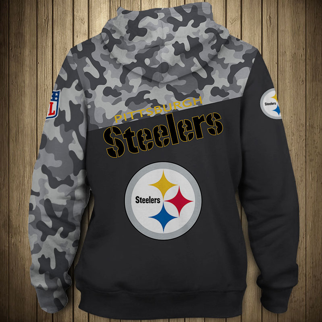 mens steelers military hoodie