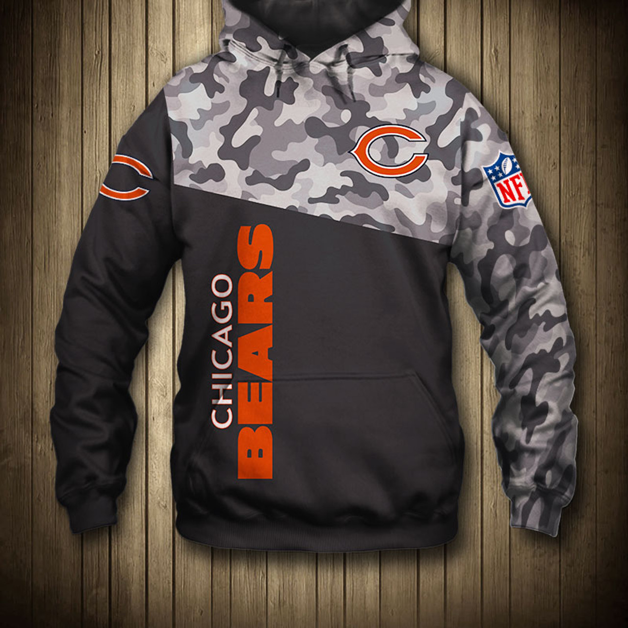 chicago bears camouflage hoodie