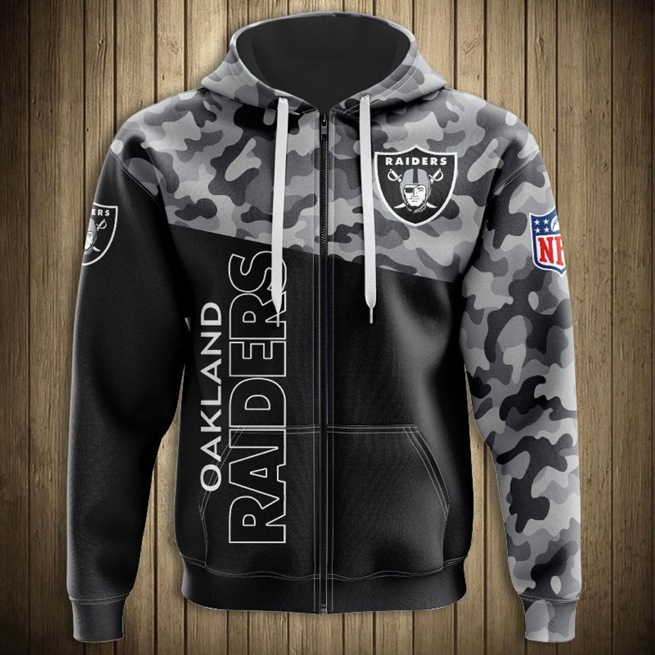 oakland raiders zip hoodie