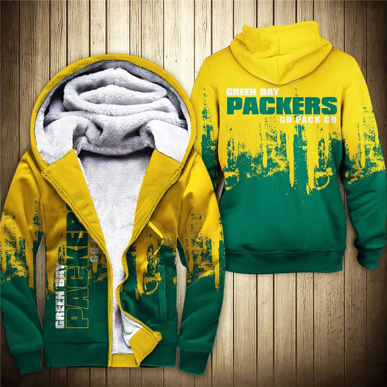 : Ultra Game NFL Green Bay Packers Mens Fleece Hoodie