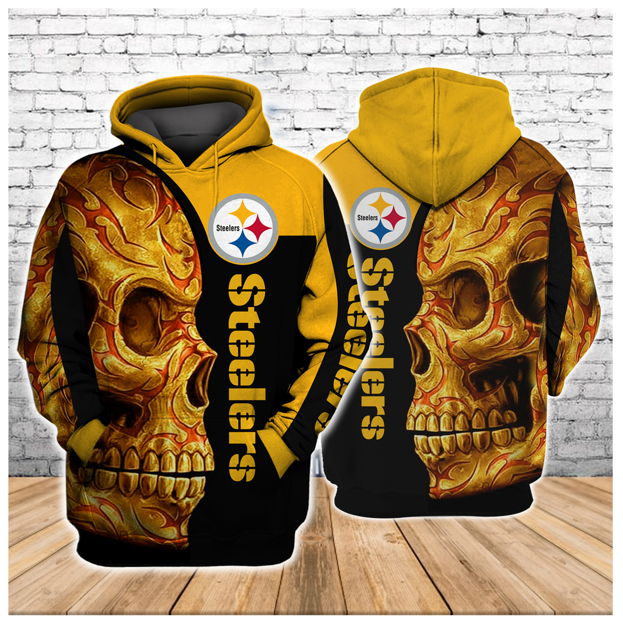 steelers skull hoodie