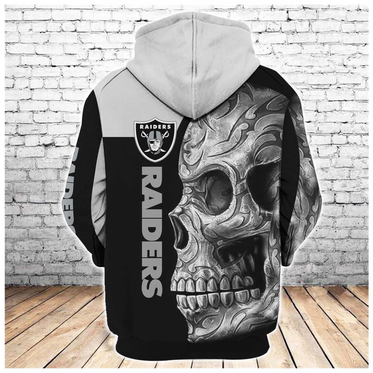raiders skull hoodie