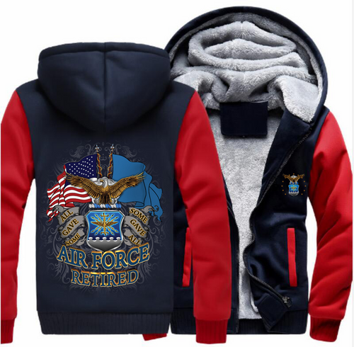 **(NEW-OFFICIALLY-LICENSED-U.S. AIR-FORCE-RETIRED-HOODIES,DOUBLE-FLAGS-DISPLAY & OFFICIAL-AIR-FORCE-LOGO,NICE-CUSTOM-GRAPHIC-PRINTED/DOUBLE-SIDED-HEAVY-FLEECE-ZIPPER-UP-AIR-FORCE-HOODIES)**