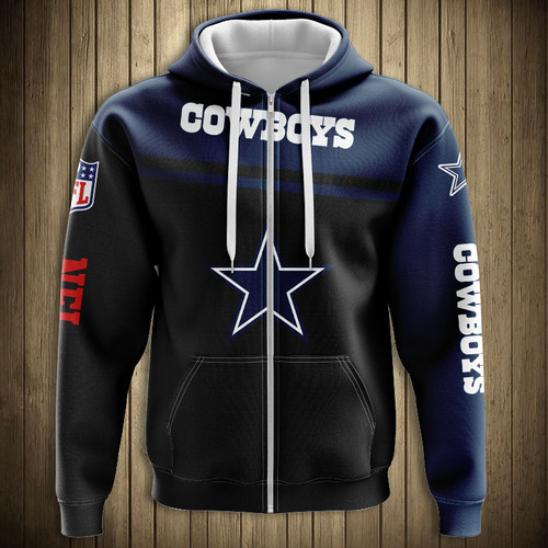 dallas cowboys fleece zip hoodie