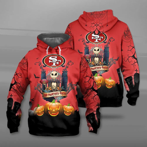 **(NEW-OFFICIAL-N.F.L.SAN-FRANCISCO-49ERS-PULLOVER-HOODIES & CLASSIC-JACK-SKELLINGTON-ANIMATED-HORROR-CHARACTER/3D-CUSTOM-49ERS-LOGOS & OFFICIAL-49ERS-TEAM-COLORS/ALL-OVER-ENTIRE-HOODIE-PRINTED-DESIGN/TRENDY-WARM-PREMIUM-49ERS-PULLOVER-HOODIES)**