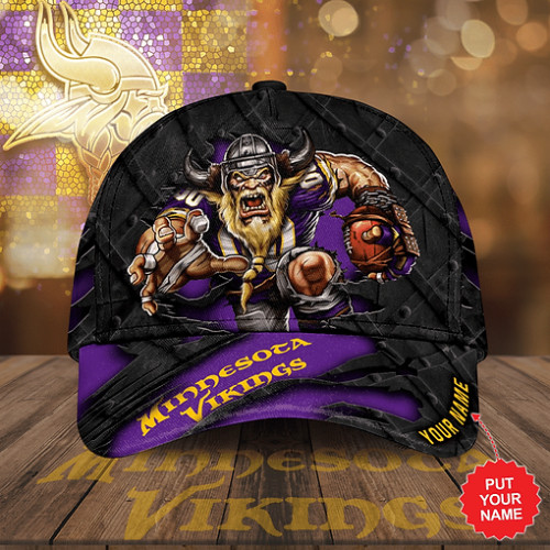 OFFICIAL-NFL.MINNESOTA-VIKINGS-GAME-DAY-HATS/CUSTOMIZED-3D-GRAPHIC-PRINTED-NAME-ON-BRIM!!