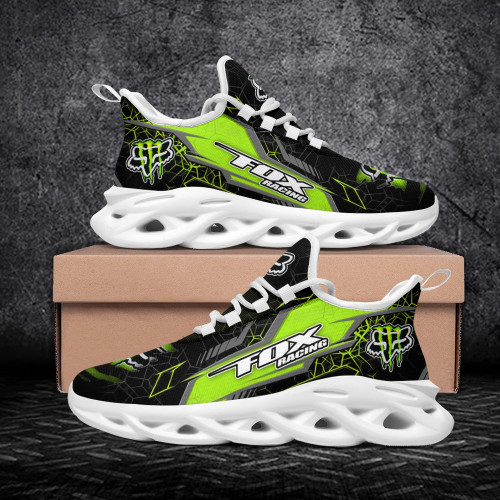 OFFICIAL-MONSTER-ENERGY & FOX-RACING-SPORT-RUNNING-SHOES/NEW-CUSTOM-GRAPHIC-3D-PRINTED-LOGOS-DESIGN/PREMIUM-RUGGED-WHITE-OUTER-SOLES-DESIGN..