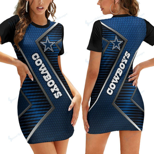 **(Official-NFL.Dallas-Cowboys-Team Limited-Edition Trendy Body-Con Mini Casual Womens Game-Day-Cowboys-Team-Logos/Slim-Fit-Short-Fashion-MiniDress)**
