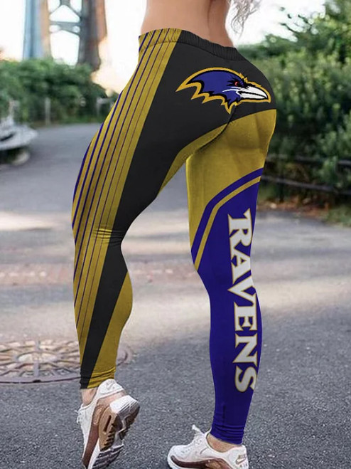 NFL.Baltimore Ravens Team/High Waist Push Up Custom Graphic-3D-Printed Premium Womens Baltimore Ravens Team Leggings