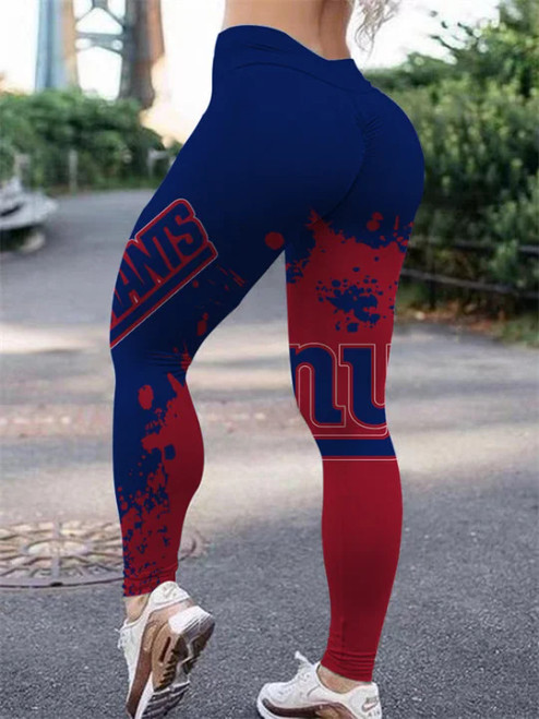  NFL.New York Giants Team/High Waist Push Up Custom Graphic-3D-Printed Premium Womens New York Giants Team Leggings!!
