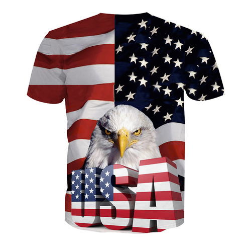 **(NEW-MENS-OFFICIAL-3-D-ALL-OVER-GRAPHIC-PRINTED-PATRIOTIC-TEES/BIG-BEAUTIFUL-BALD-EAGLE-PORTRAIT & PATRIOTIC-U.S.A. LETTERED-STARS/STRIPES,NICE-DETAILED-CUSTOM-GRAPHIC-PRINTED/PREMIUM-FULL-3D-EFFECT-DOUBLE-SIDED-TEES)**
