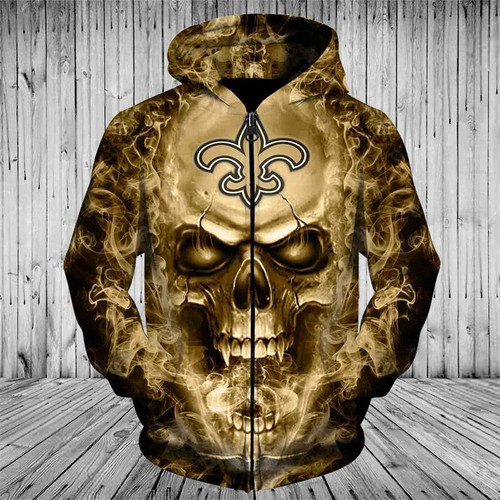 saints zip up hoodie