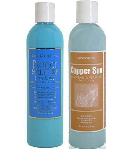 Body Lotion & Copper Sun Tanning Lotion 8 oz. each