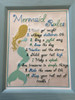 Scratch & Dent Embroidered Mermaid Rules Framed Wall Hanging - S+D Image of main defect