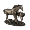 Mare and Foal Wild Horses Bronzed Statue Additional image
