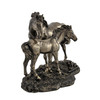 Mare and Foal Wild Horses Bronzed Statue Additional image